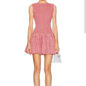 Red Gingham Sleeveless Dress